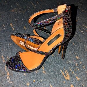 Multicolor Strappy Heels